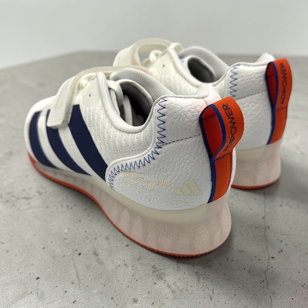 Adidas Adipower Weightlifting 3 Men's 9 Cloud White‎ Blue JP9872 Lifting New - Picture 2 of 9